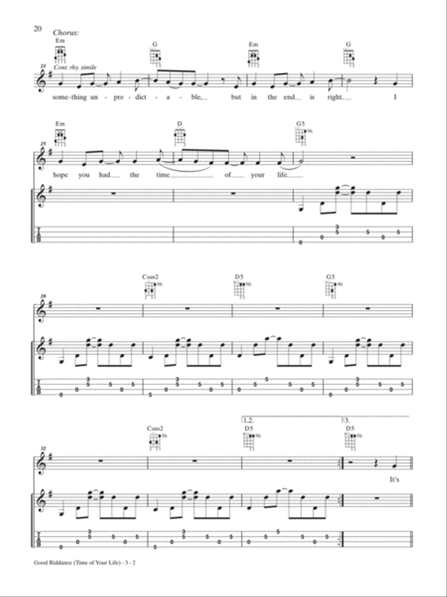 Good Riddance (Time of Your Life) Mandolin scores gallery preview page 2
