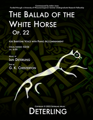 Book cover for The Ballad of the White Horse, Op. 22 (for baritone voice and piano)
