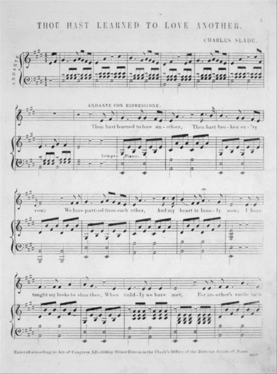 Thou Hast Learned To Love Another. Ballad Voice scores gallery preview page 2