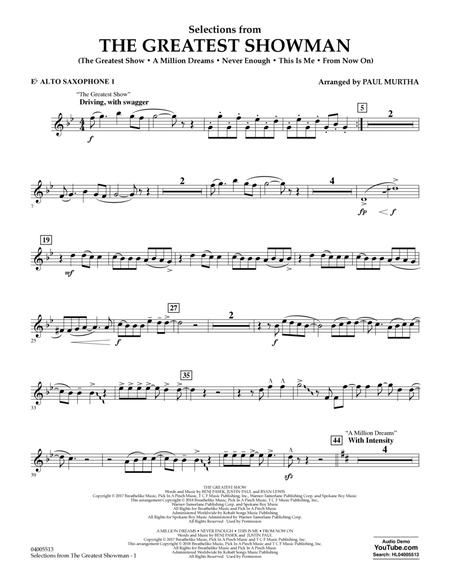 Selections from The Greatest Showman (arr. Paul Murtha) - Eb Alto Saxophone 1