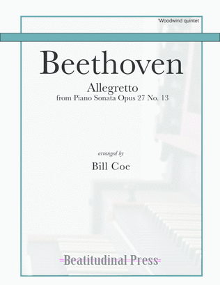 Book cover for Beethoven Allegretto Woodwind Quintet score and parts