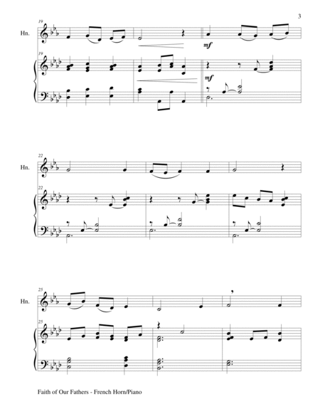 FAITH OF OUR FATHERS (Duet – French Horn and Piano/Score and Parts) image number null