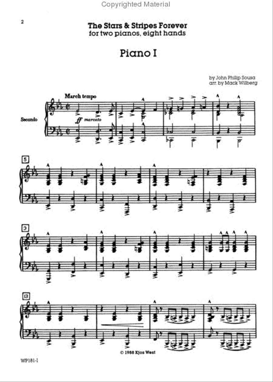 The Stars and Stripes Forever Piano scores gallery preview page 2
