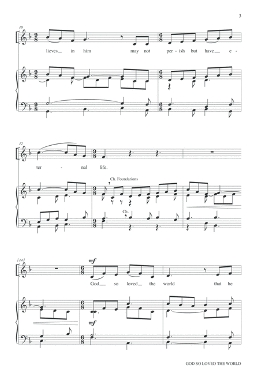 God so Loved the World Unison Choir scores gallery preview page 3