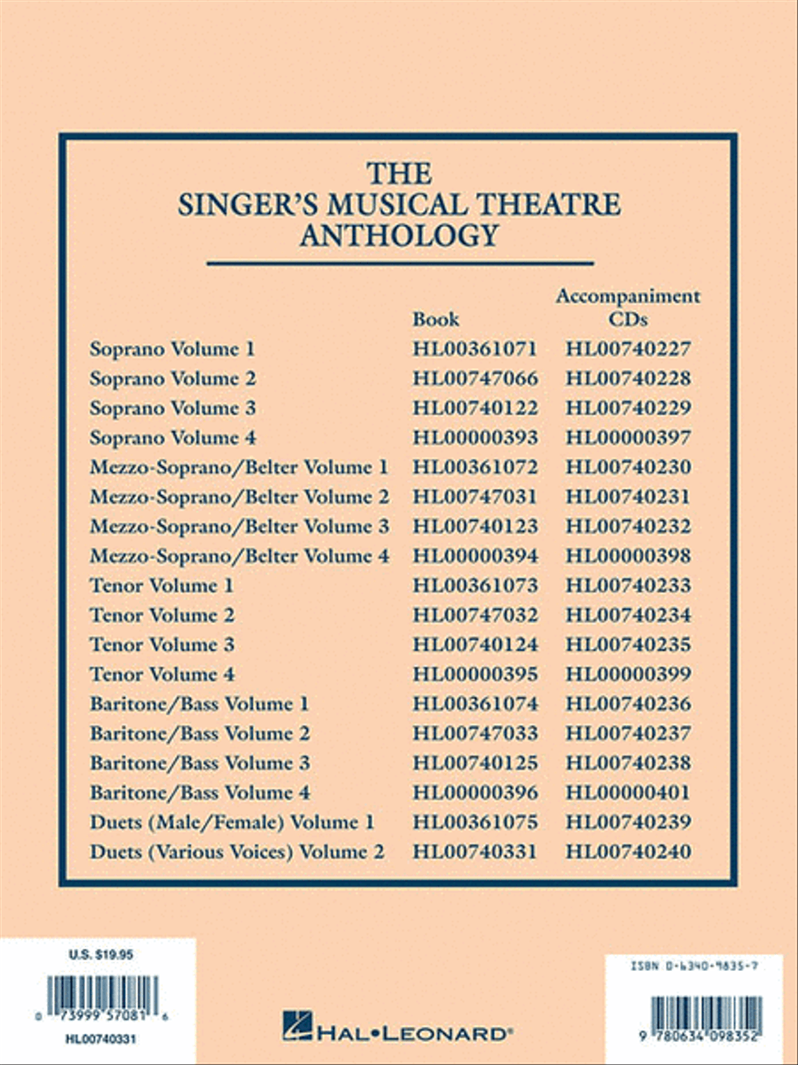 Singer's Musical Theatre Anthology Duets Vol. 2