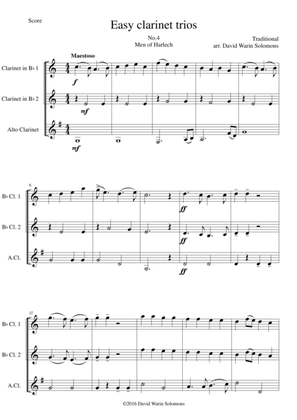 Men of Harlech (Rhyfelgyrch Gwŷr Harlech) for clarinet trio (2 B flats and 1 Alto)