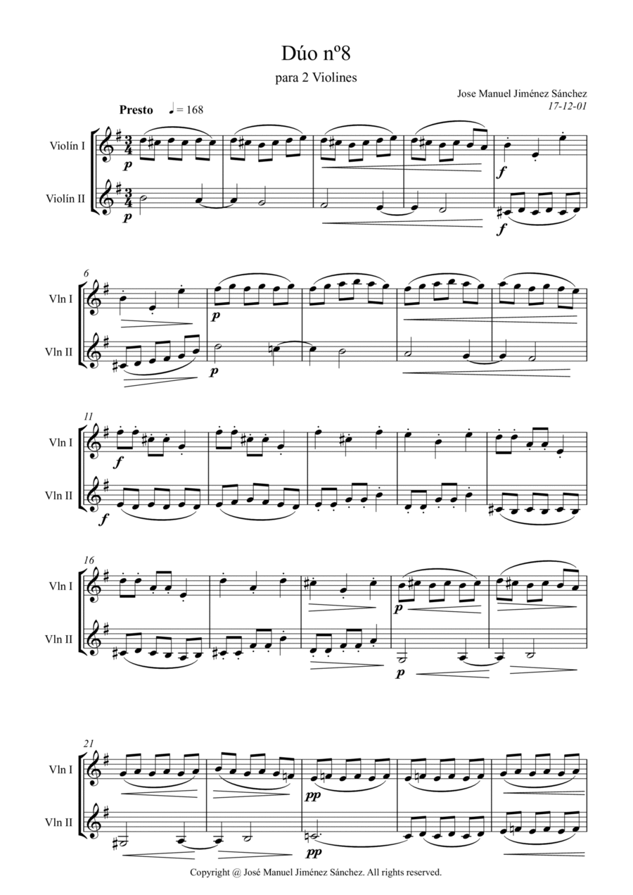 Dúo para 2 violines nº 8 String Duet scores gallery preview page 1