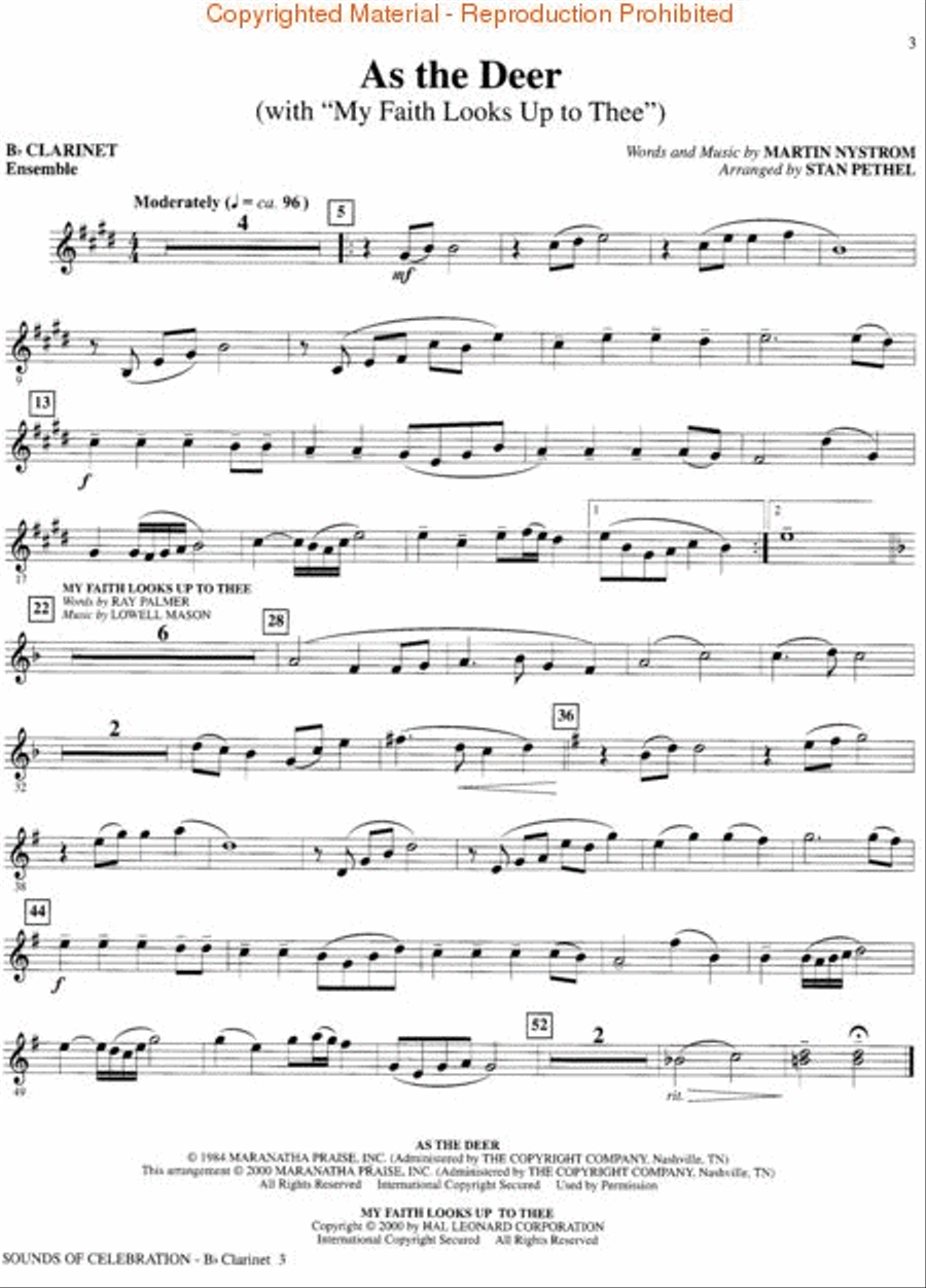 Sounds of Celebration - Bb Clarinet B-Flat Clarinet scores gallery preview page 4