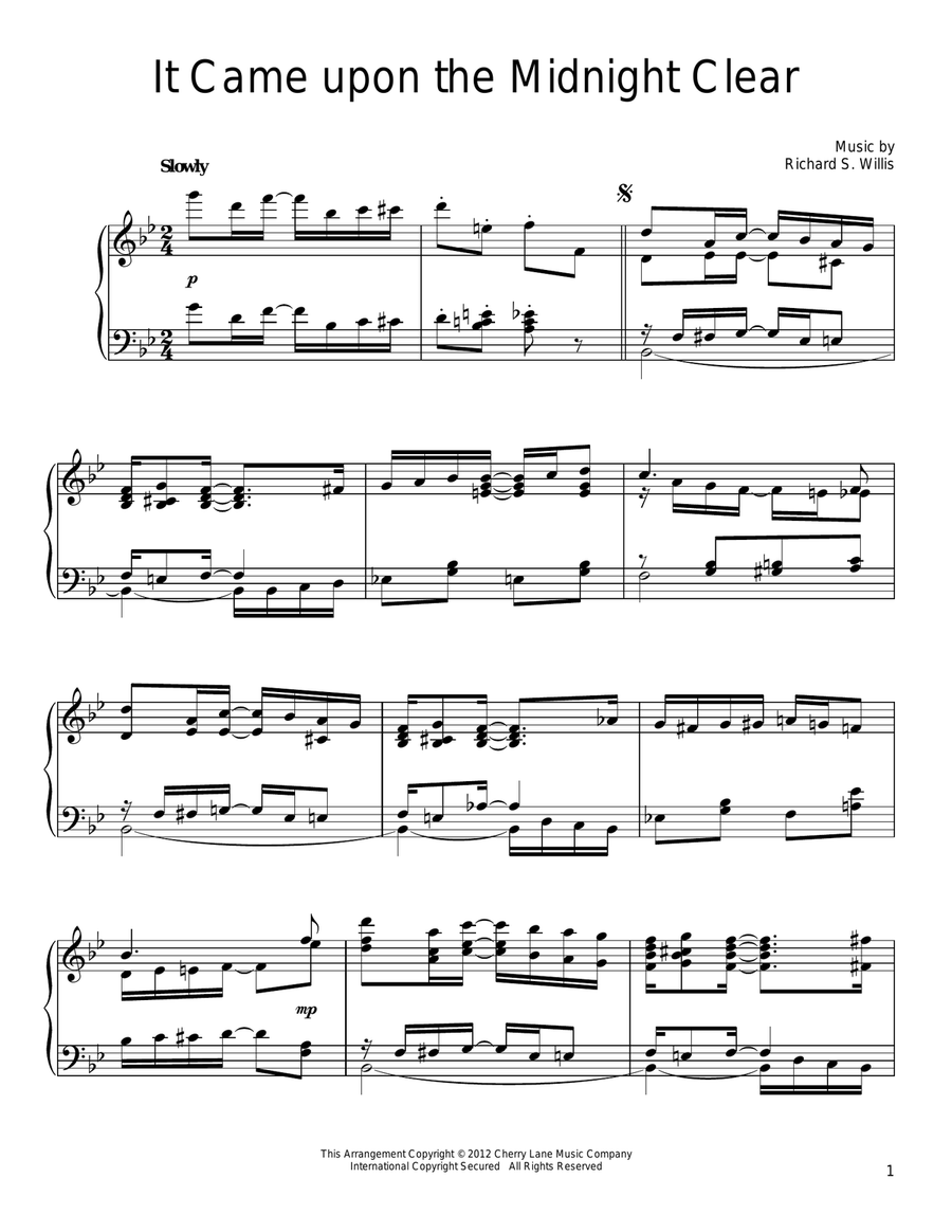 It Came Upon A Midnight Clear [Ragtime version] Piano Solo scores gallery preview page 1