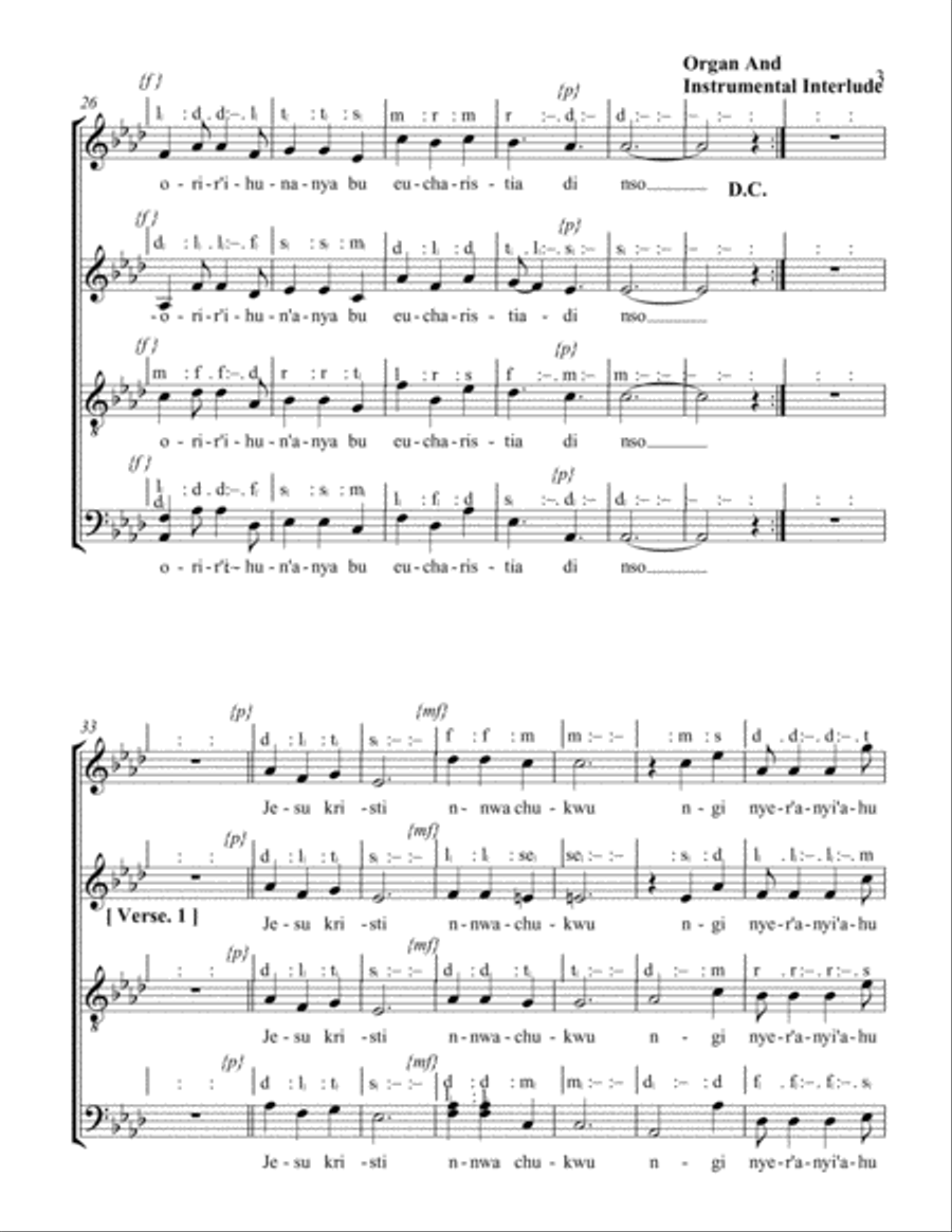 JESU DI NA EUCHARISTIA JESU DI NA EUCHARISTIA 4-Part scores gallery preview page 3