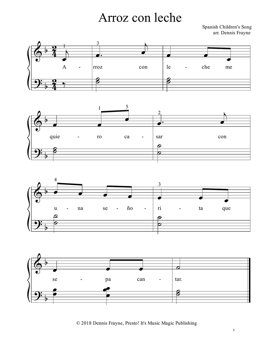 25 Latin-American Folk Songs and Children's Songs for Piano: Beginner and Intermediate Easy Piano scores gallery preview page 6