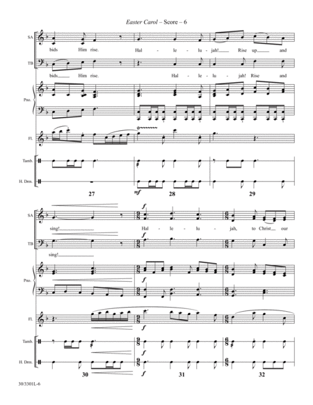 Easter Carol - Flute and Percussion Score and Parts image number null