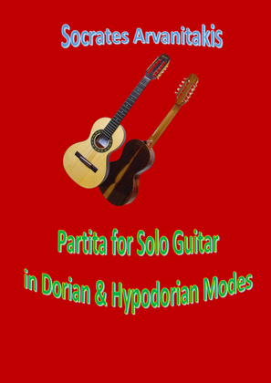 Book cover for Partita for solo Classical Guitar in Dorian & Hypodorian modes