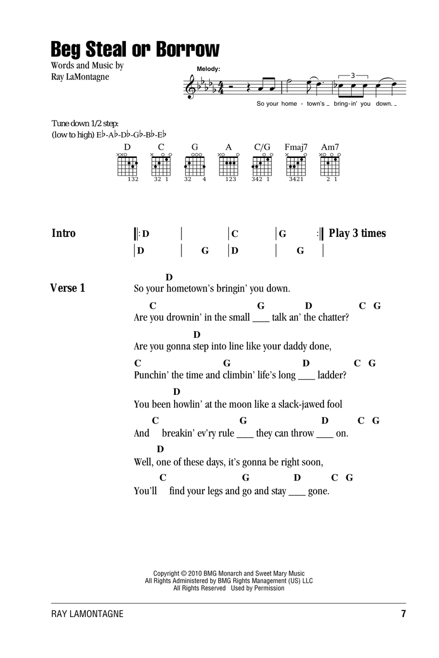 Beg Steal Or Borrow Acoustic Guitar scores gallery preview page 1