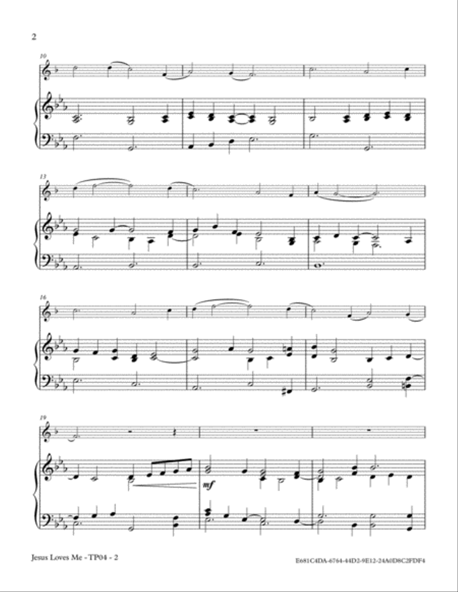 Jesus Loves Me Trumpet Solo scores gallery preview page 2