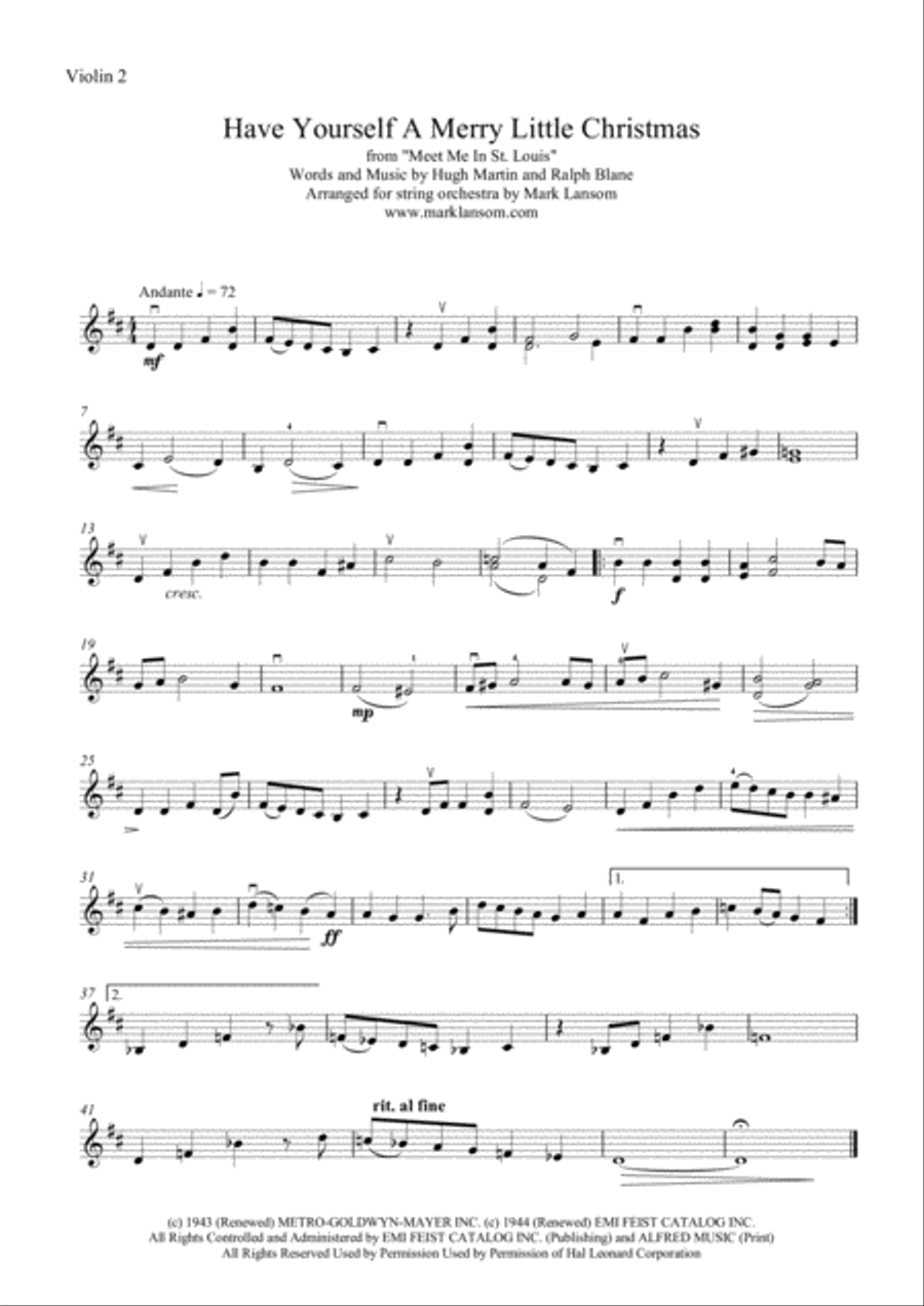 Have Yourself A Merry Little Christmas from MEET ME IN ST. LOUIS String Orchestra scores gallery preview page 4