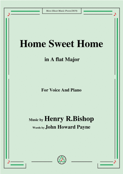 Henry R. Bishop-Home Sweet Home,in A flat Major,for Voice&Piano image number null