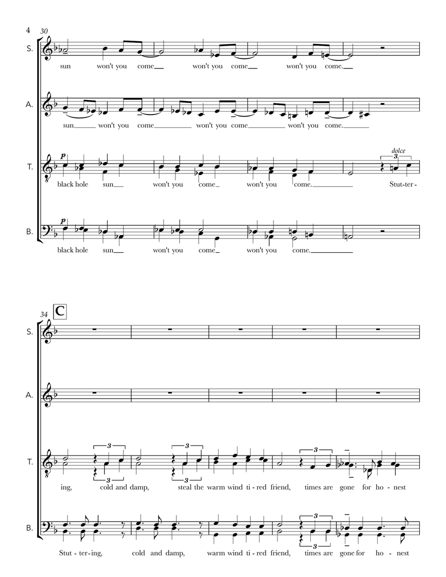 Black Hole Sun 4-Part scores gallery preview page 4