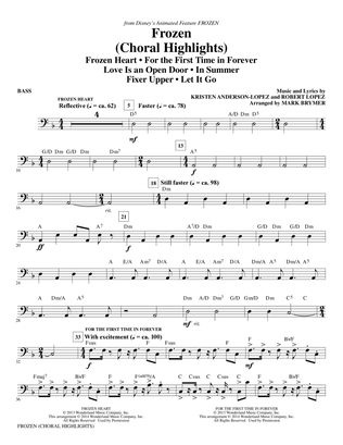 Book cover for Frozen (Choral Highlights) (arr. Mark Brymer) - Bass