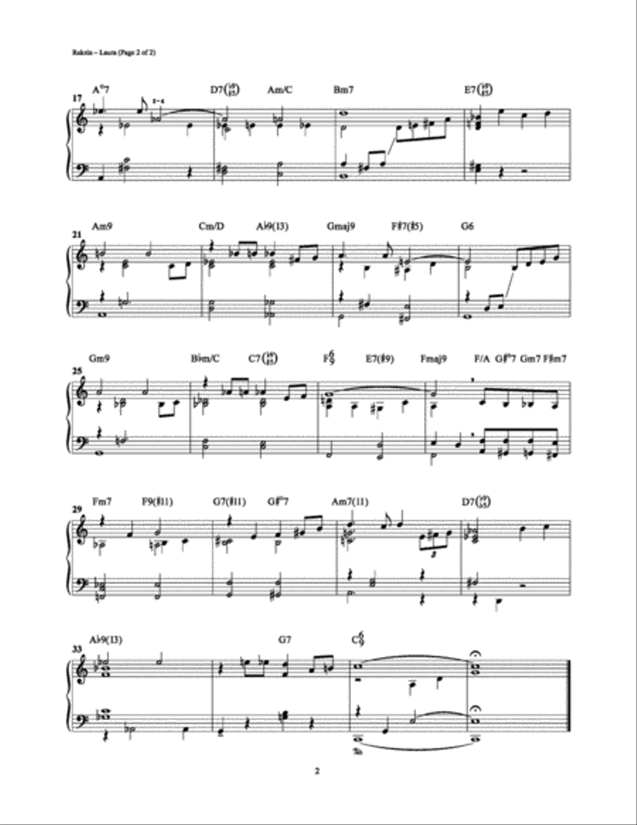 Laura Piano Solo scores gallery preview page 2