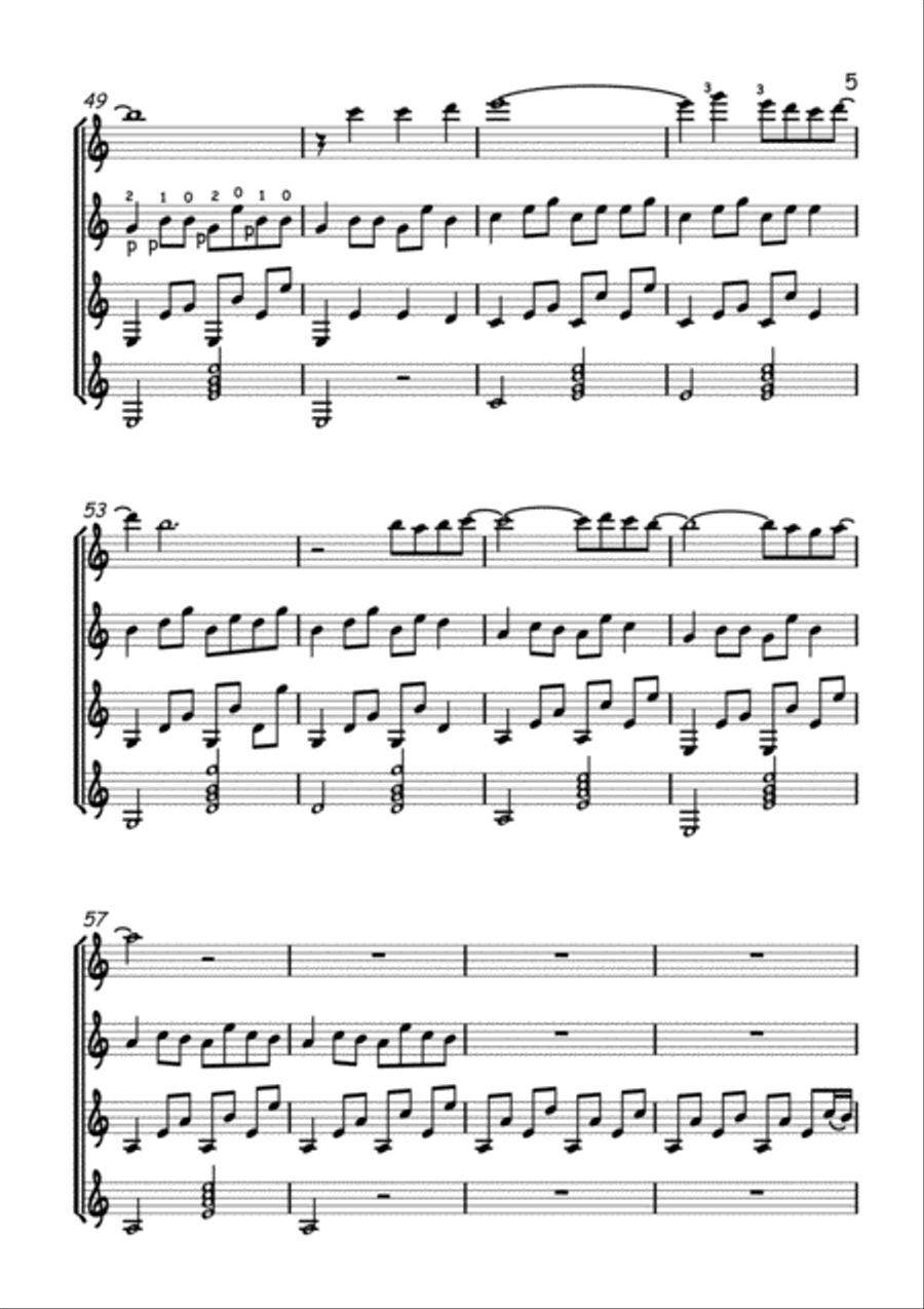Picking Guitars ( Guitar Quartet ) Guitar Ensemble scores gallery preview page 5