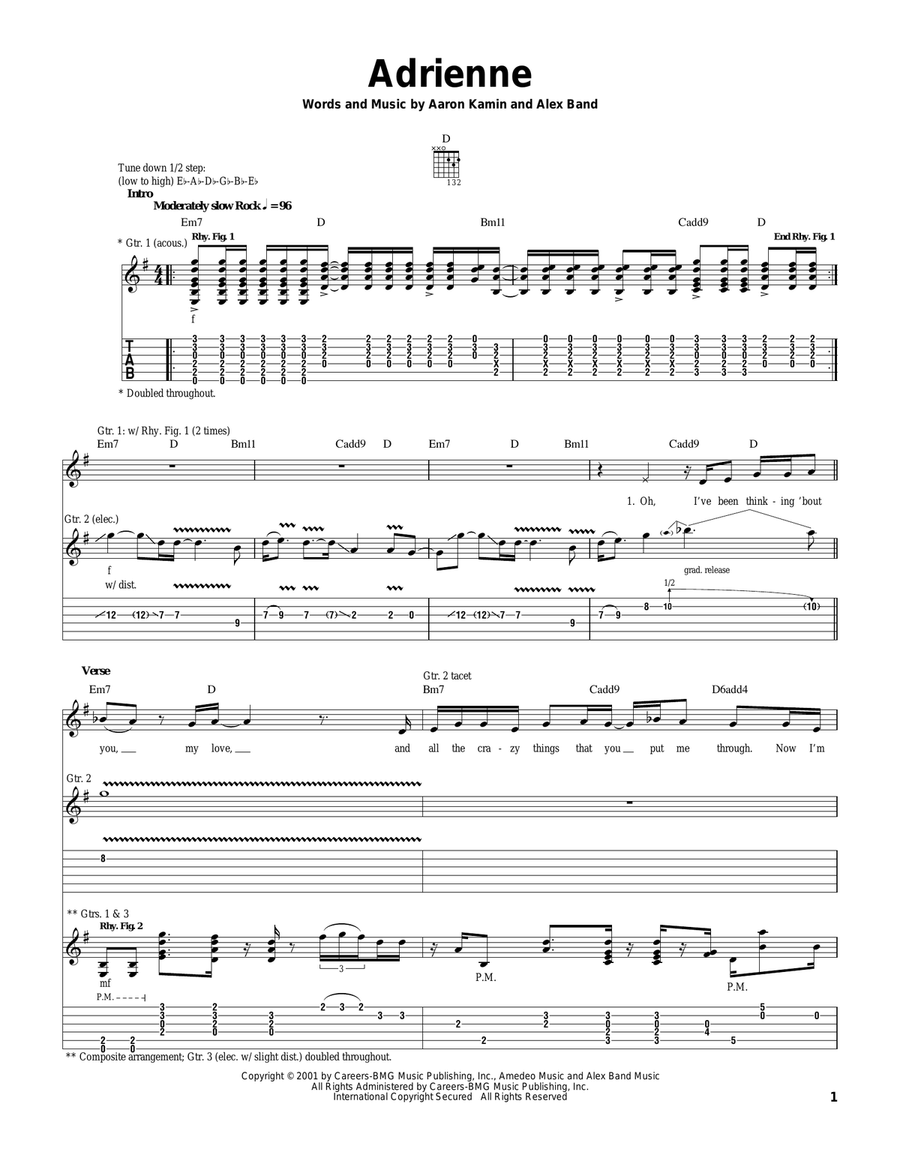 Adrienne Adrienne Acoustic Guitar scores gallery preview page 1