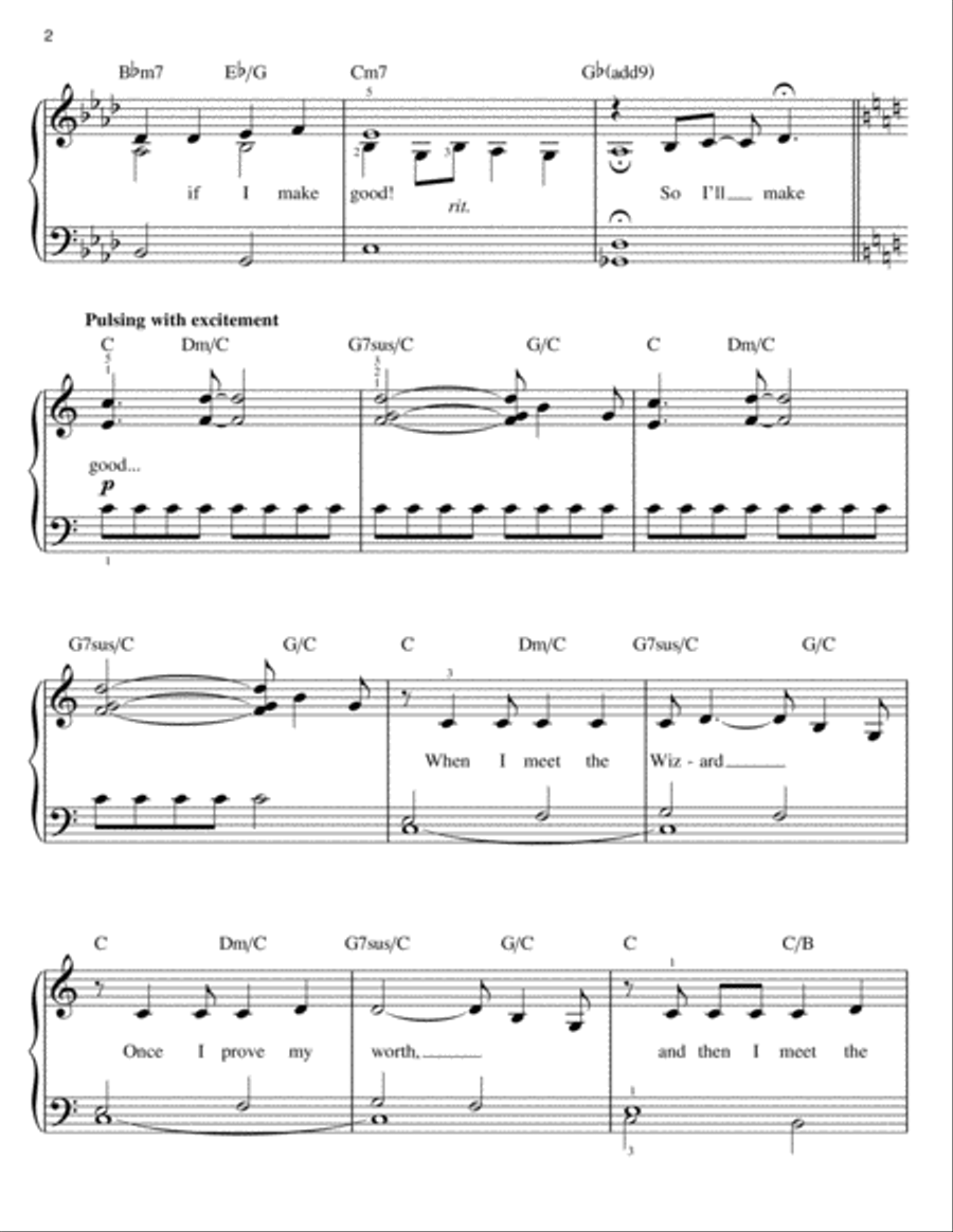 The Wizard And I (from Wicked) Easy Piano scores gallery preview page 2