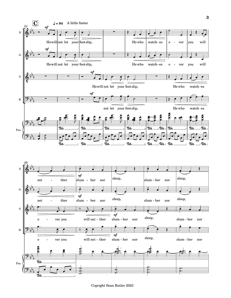 Psalm 121 4-Part scores gallery preview page 3
