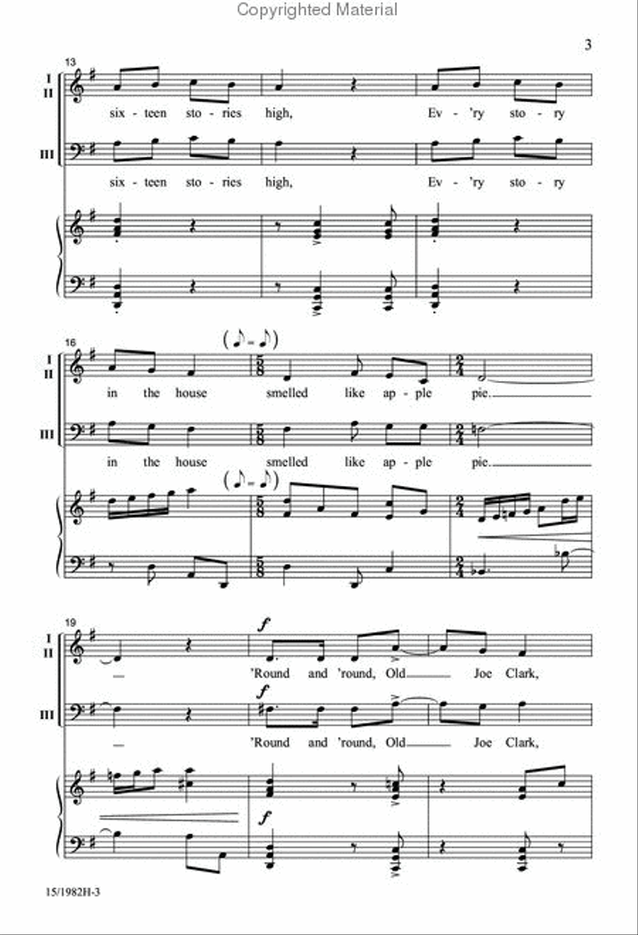 Old Joe Clark 3-Part scores gallery preview page 3