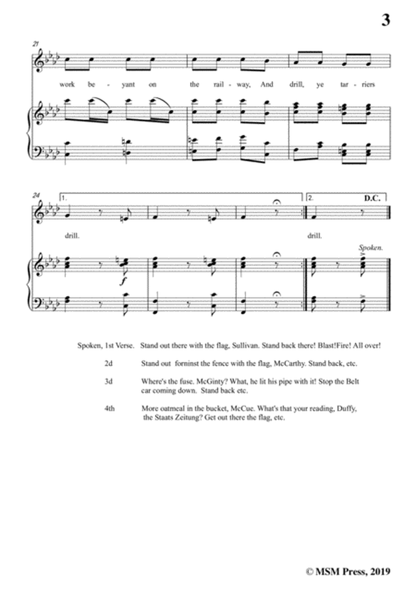 Thomas F. Caset-Drill Ye,Tarriers, Drill,in f minor,for Voice&Piano image number null