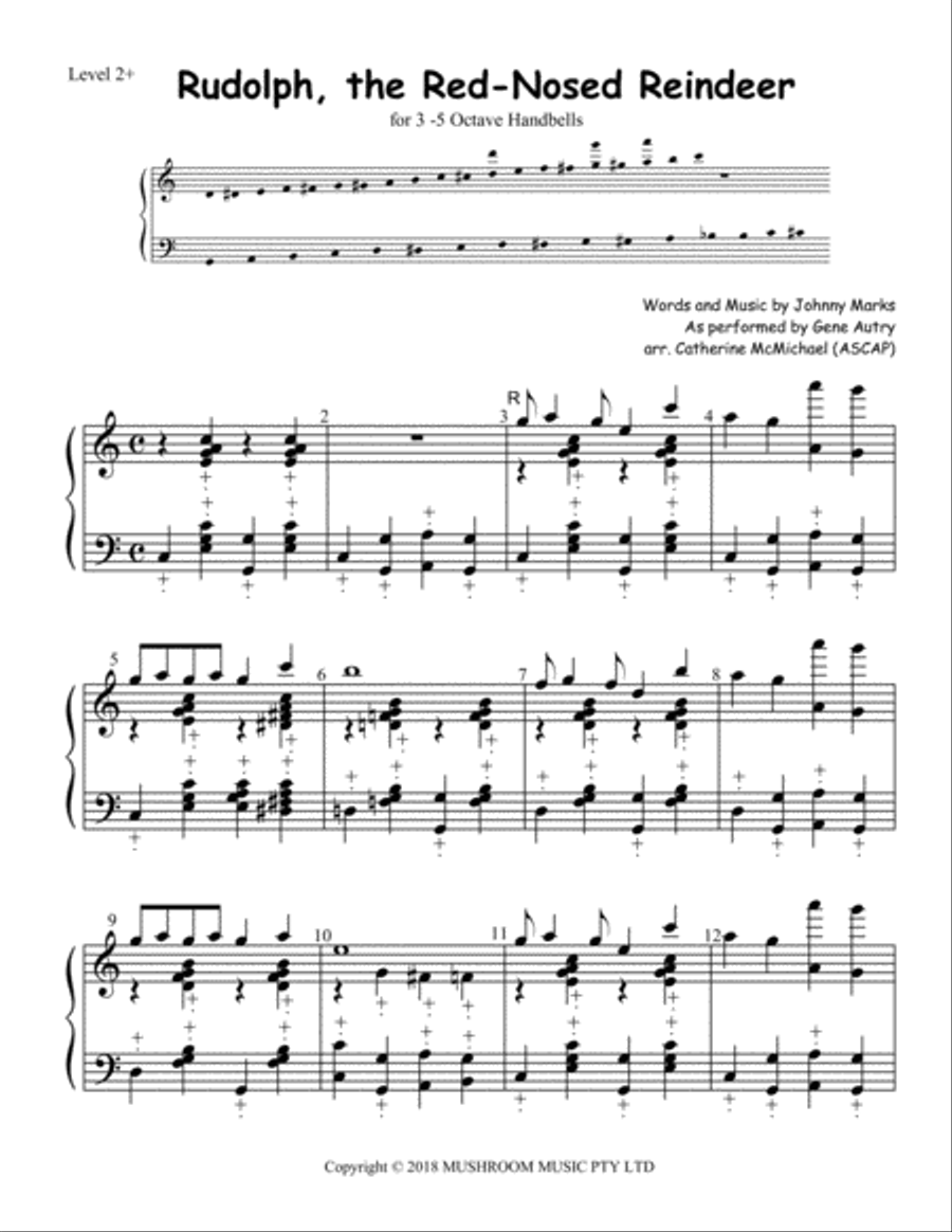Rudolph The Red-nosed Reindeer Rudolph The Red-nosed Reindeer Handbell Choir scores gallery preview page 1