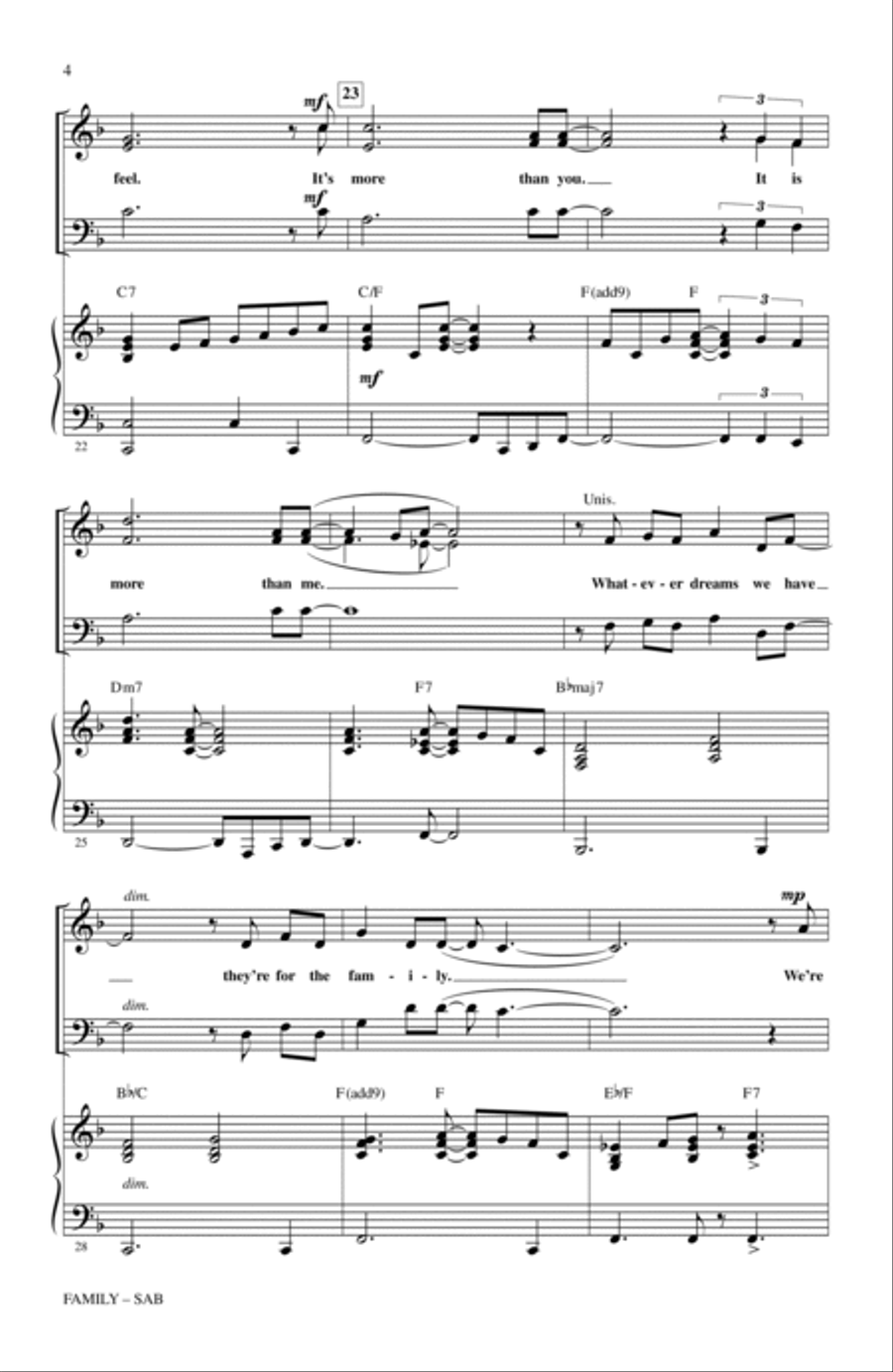 Family (from Dreamgirls) (arr. Mac Huff) 3-Part scores gallery preview page 3
