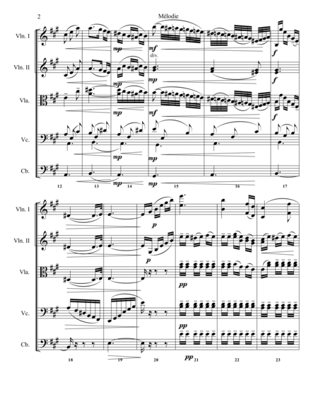 Melodie for String Orchestra - Score Only