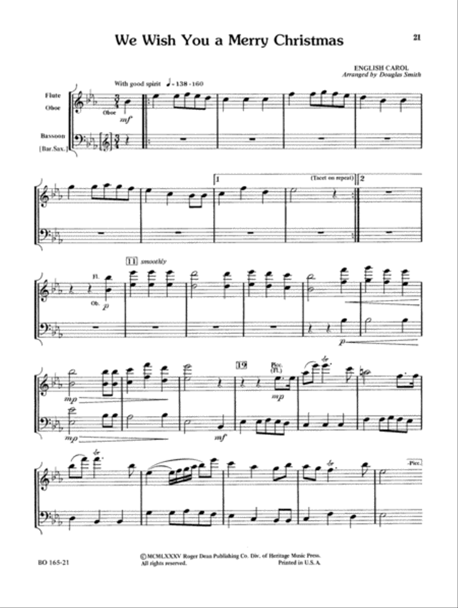 Christmas Folio for Four-Plus Woodwinds - Flute/Oboe Woodwind Ensemble scores gallery preview page 5