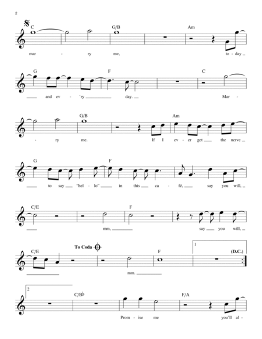 Marry Me Marry Me Piano scores gallery preview page 2