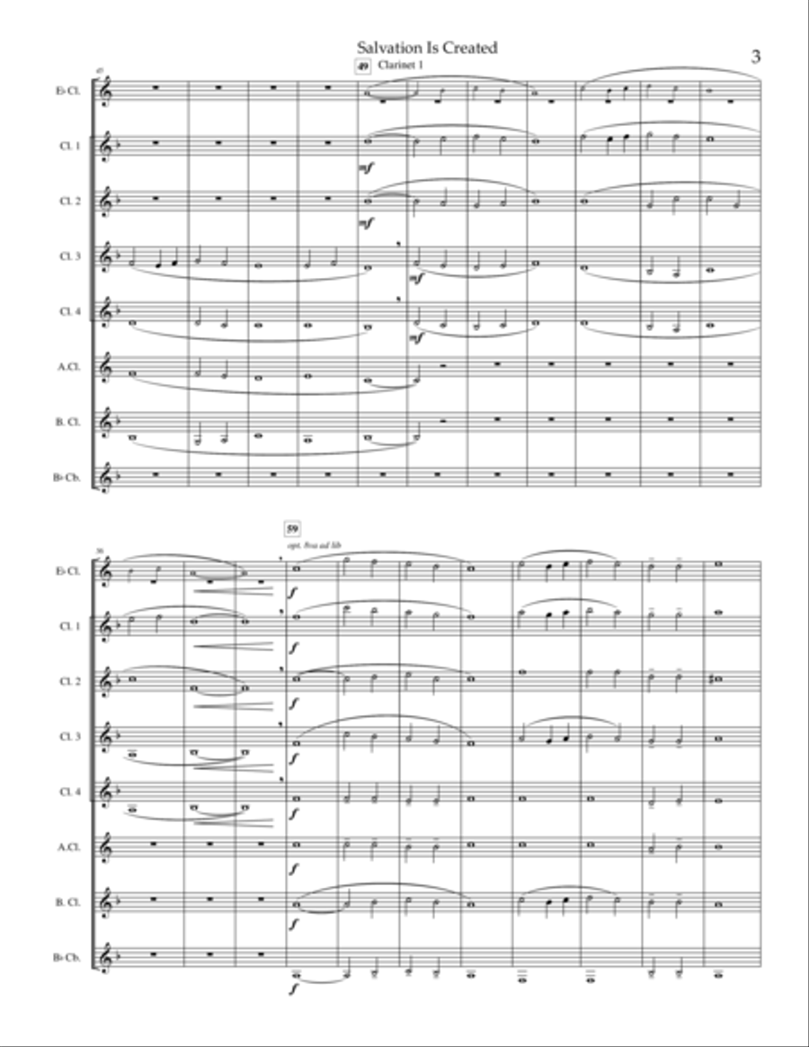Salvation Is Created Clarinet Choir scores gallery preview page 4