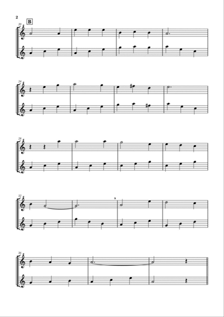 Scarborough Fair - 3 easy variations Woodwind Duet scores gallery preview page 2