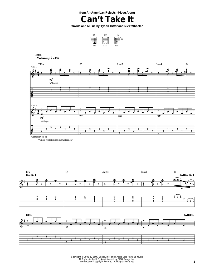 Can't Take It Can't Take It Acoustic Guitar scores gallery preview page 1