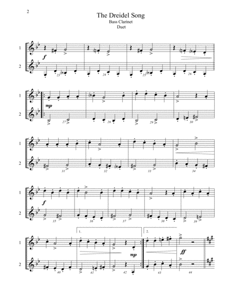 The Dreidel Song - Bass Clarinet Duet - Intermediate image number null