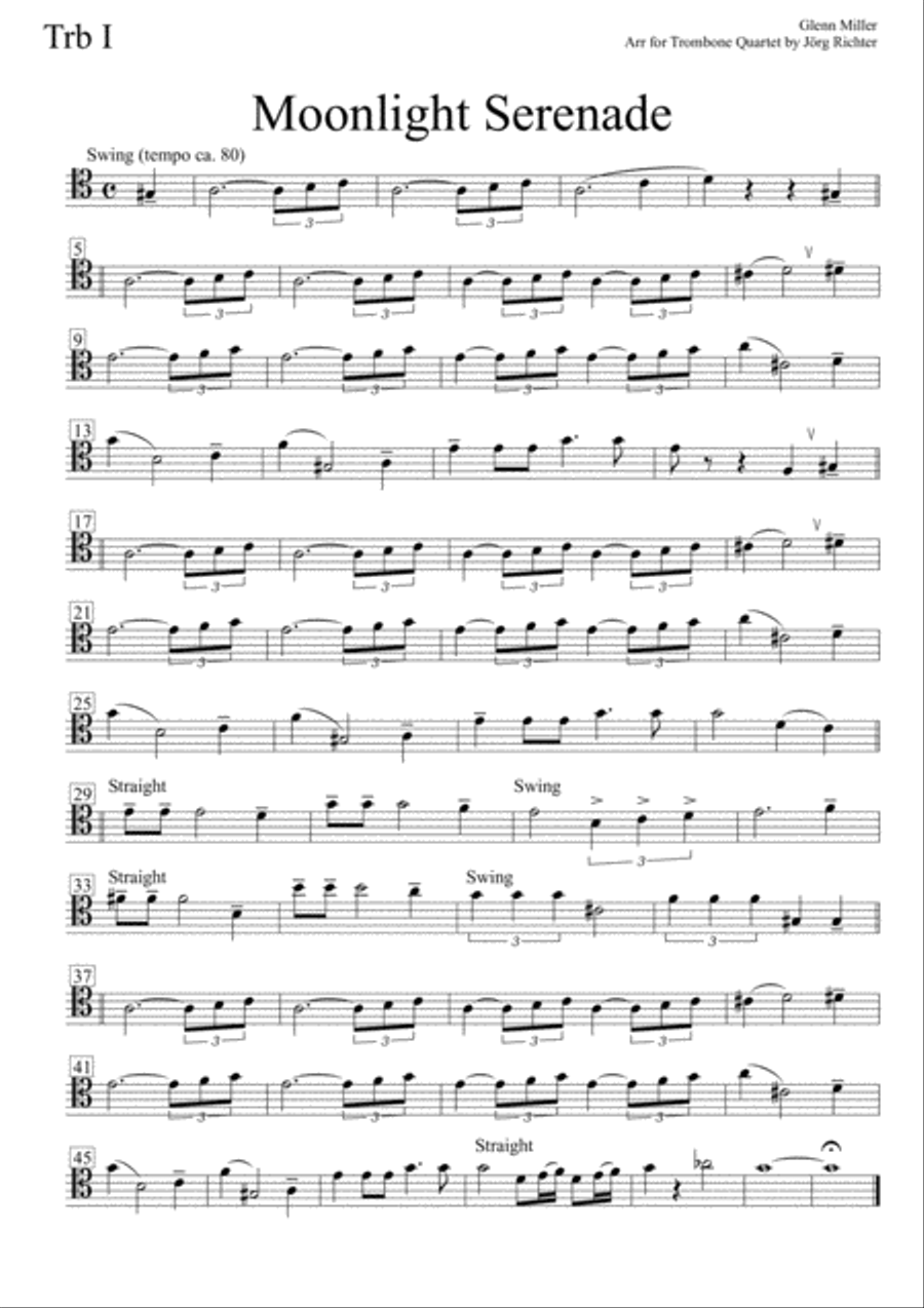 Moonlight Serenade Moonlight Serenade Brass Quartet scores gallery preview page 5