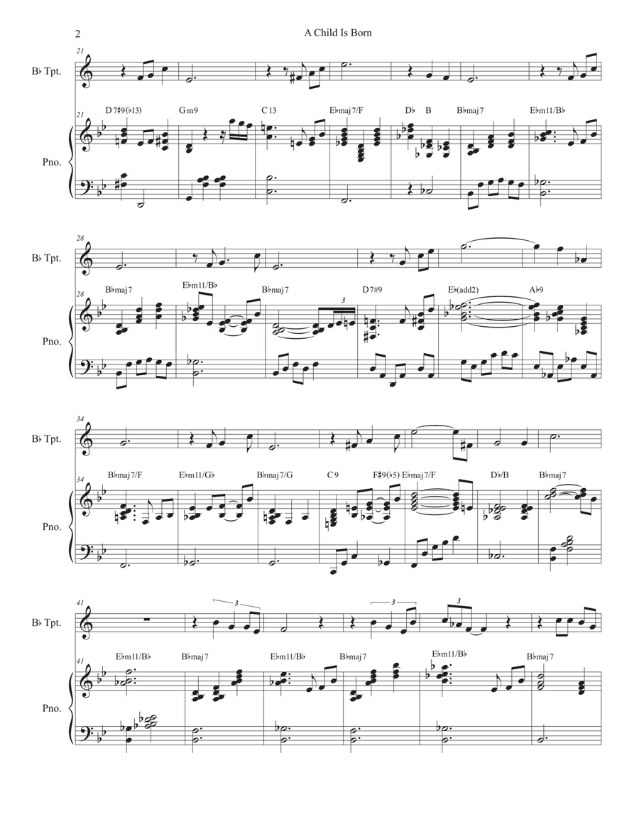 A Child Is Born A Child Is Born Trumpet Solo scores gallery preview page 2