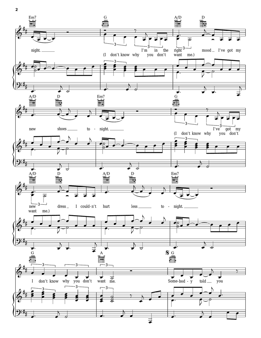 I Don't Know Why You Don't Want Me Acoustic Guitar scores gallery preview page 2