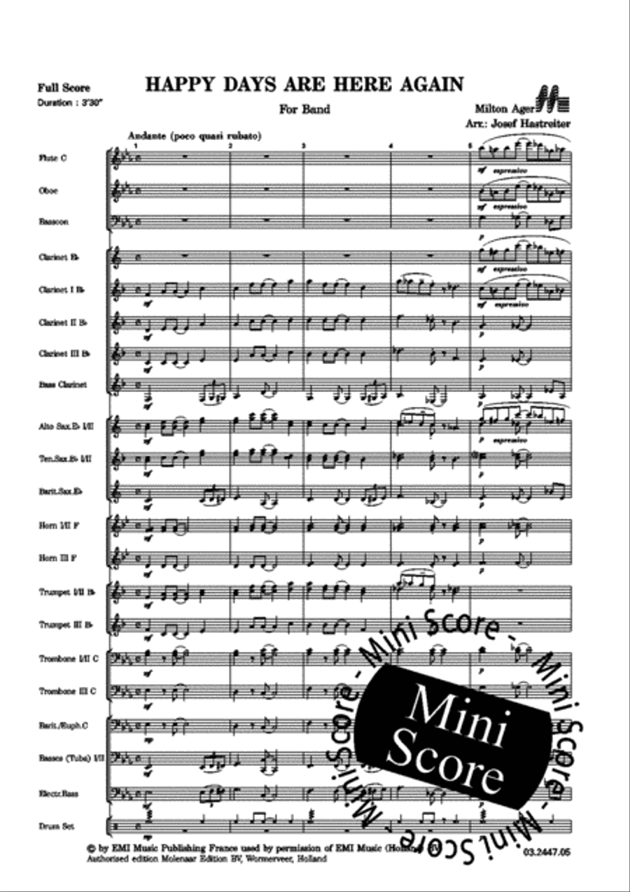 Happy Days Are Here Again Big Band scores gallery preview page 6