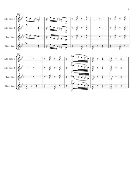 Cakewalk by Claude Debussy arranged for Saxophone Quartet with score & parts image number null