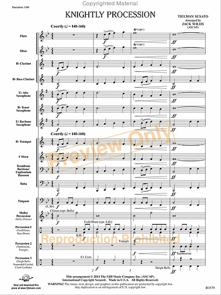 Knightly Procession Concert Band scores gallery preview page 20
