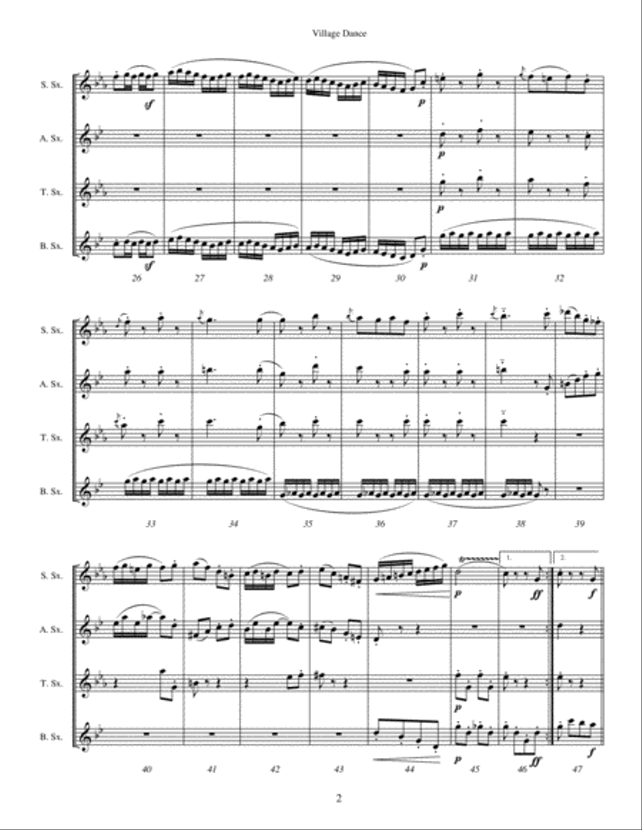 Village Dance Village Dance Saxophone Quartet scores gallery preview page 3