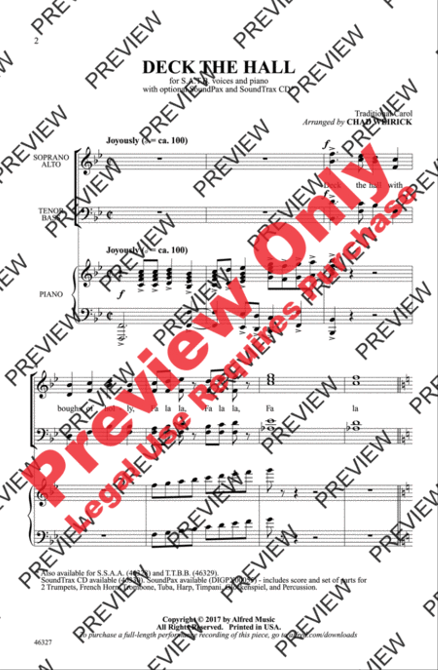 Deck the Hall 4-Part scores gallery preview page 2