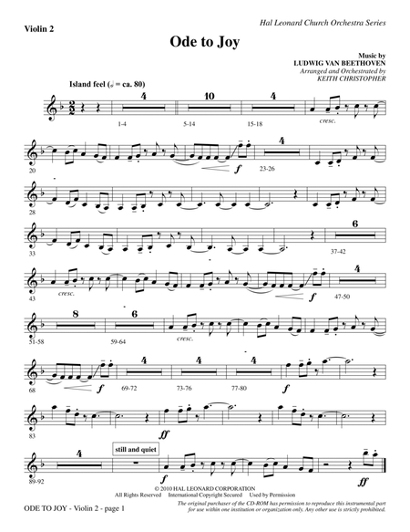 Ode To Joy (Does Not Match SATB 08752035) - Violin 2
