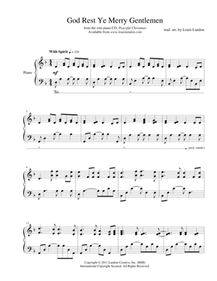 God Rest Ye Merry Gentlemen - Traditional Christmas - Louis Landon - Solo Piano