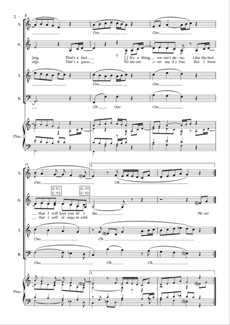 Nine Million Bicycles 4-Part scores gallery preview page 2
